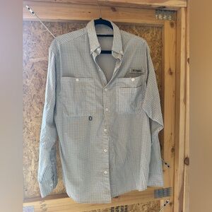 Columbia Men's Casual Checkered Shirt - Tan and White